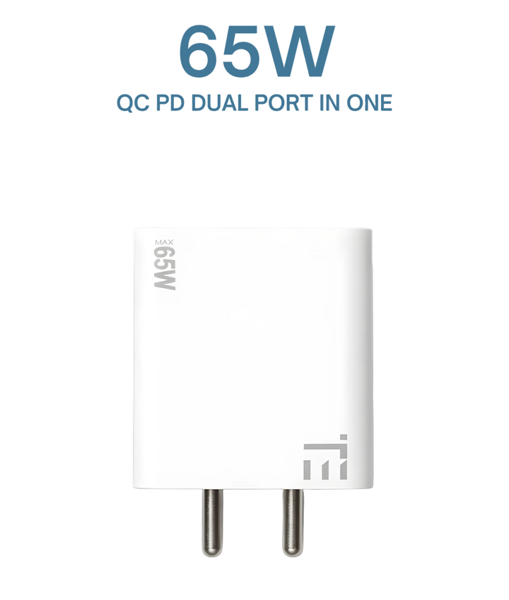 65W QC PD dual port charger with 'realifit' branding on a white background